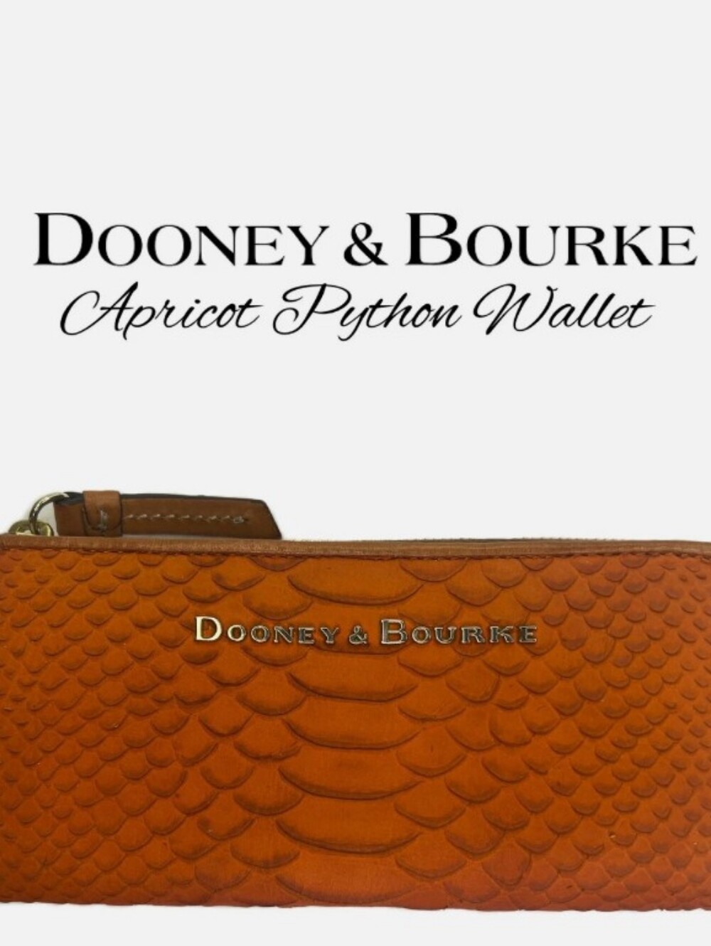 DOONEY & BOURKE  CALDWELL APRICOT PYTHON FULL SIZE WALLET - Picture 7 of 7